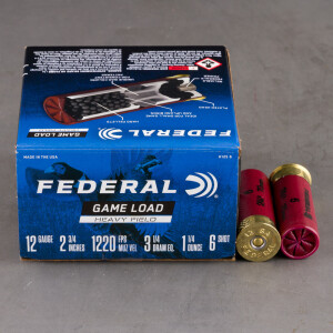 25rds - 12 Gauge Federal Game-Shok 2-3/4" 1-1/4 Ounce #6 Shot Ammo