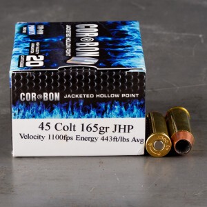 20rds – 45 Long Colt Corbon 165gr. JHP Ammo