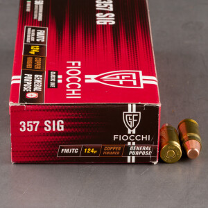 50rds - 357 Sig Fiocchi 124gr. FMJ Ammo