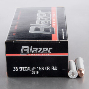 1000rds – 38 Special +P Blazer 158gr. Flat Nose FMJ Ammo