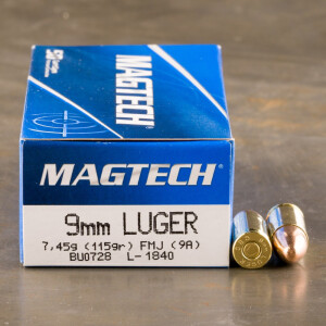 1000rds – 9mm Magtech 115gr. FMJ Ammo