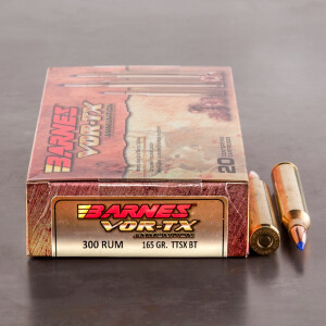 20rds – 300 RUM Barnes VOR-TX 165gr. TTSX BT Ammo