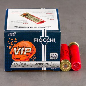 25rds - 28 Gauge Fiocchi Target 2 3/4" 3/5 oz. #7.5 Shot Ammo