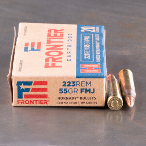 500rds - 223 Rem Hornady Frontier 55gr. FMJ Ammo