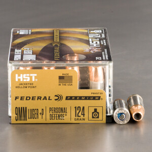 200rds – 9mm +P Federal Personal Defense HST 124gr. JHP Ammo