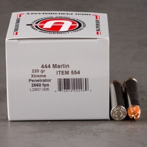20rds – 444 Marlin Underwood 220gr. Xtreme Penetrator Ammo
