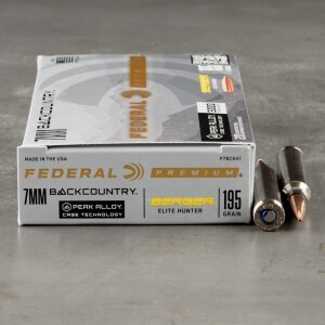 20rds – 7mm Backcountry Federal 195gr. Elite Hunter Ammo