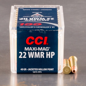 500rds – 22 WMR CCI Maxi-Mag 40gr. JHP Ammo
