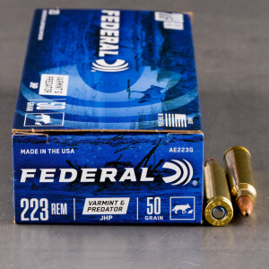 500rds - 223 Rem Federal American Eagle 50 Grain JHP Ammo