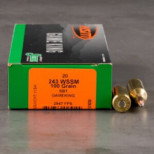 20rds – 243 WSSM HSM 100gr. GameKing SBT Ammo