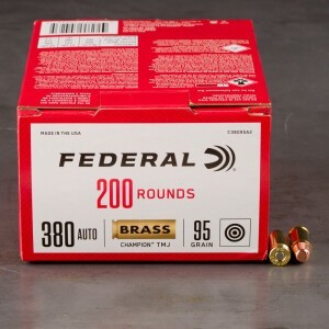 200rds – 380 ACP Federal Champion 95gr. FMJ Ammo
