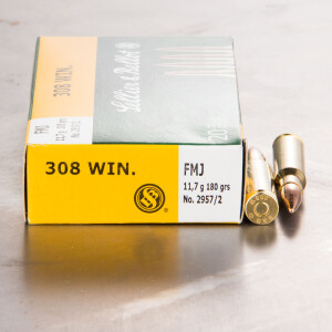 20rds - 308 Sellier & Bellot 180gr. FMJ Ammo