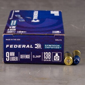 50rds – 9mm Federal Syntech Defense 138gr. SHP Ammo