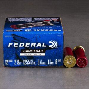 25rds - 12 Gauge Federal Game Shok Heavy Field 2 3/4" 1 1/8oz. #8 Shot Ammo