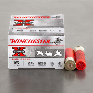 25rds - 16 Gauge Winchester Super-X 2 3/4" 1 1/8oz. #6 Shot Ammo