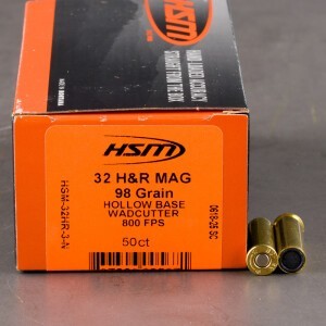50rds – 32 H&R Magnum HSM Training 98gr. HBWC Ammo