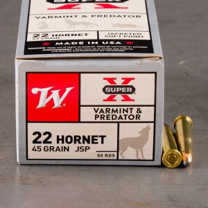 50rds - 22 Hornet Winchester 45gr Super-X Soft Point Ammo