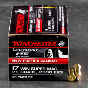 500rds – 17 WSM Winchester Varmint HE 25gr. Polymer Tip Ammo