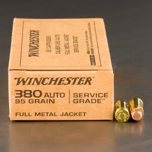 500rds – 380 ACP Winchester Service Grade 95gr. FMJ Ammo
