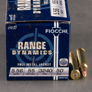 50rds – 5.56x45 Fiocchi 55gr. FMJBT M193 Ammo