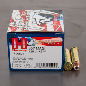 250rds – 357 Magnum Hornady American Gunner 125gr. XTP JHP Ammo