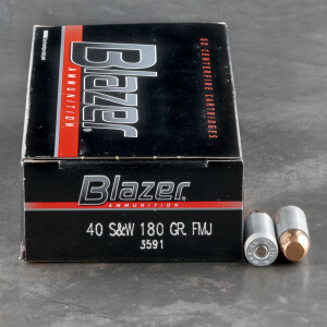 50rds – 40 S&W Blazer 180gr. FMJ Ammo