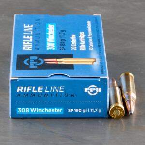 20rds - .308 Prvi Partizan 180gr. Soft Point Ammo