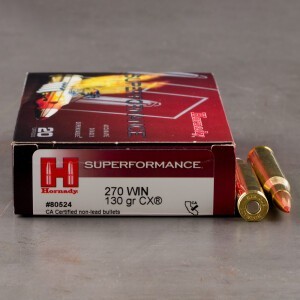 20rds – 270 Win Hornady Superformance 130gr. CX Ammo