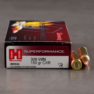 20rds – 308 Win Hornady Superformance 150gr. CX Ammo