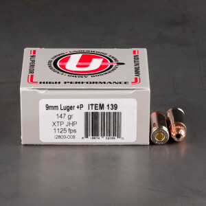20rds – 9mm +P Underwood 147gr. XTP JHP Ammo