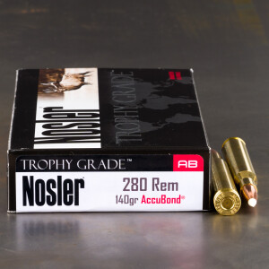 20rds – 280 Rem Nosler Trophy Grade 140gr. AccuBond Ammo