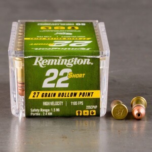 50rds – 22 Short Remington 27gr. CPHP Ammo