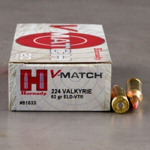 20rds – 224 Valkyrie Hornady V-Match 62gr. ELD-VT Ammo