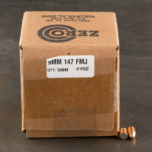 500pcs - 9mm .355" Dia Zero 147gr. FMJ Bullets