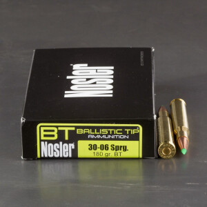 20rds - 30-06 Springfield Nosler 180gr. Ballistic Tip Hunting Ammo