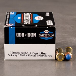 20rds - 10mm Auto Glaser Blue Safety Slug 115gr. Ammo