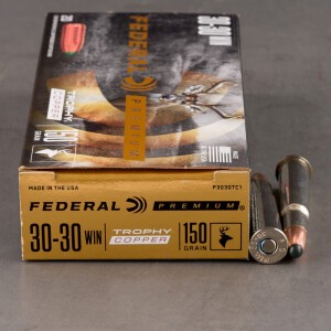 20rds – 30-30 Win Federal 150gr. Trophy Copper Ammo