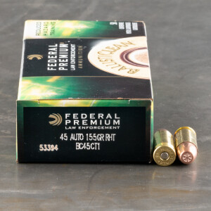 50rds - 45 ACP Federal LE Ballisticlean 155gr. RHT Frangible Ammo