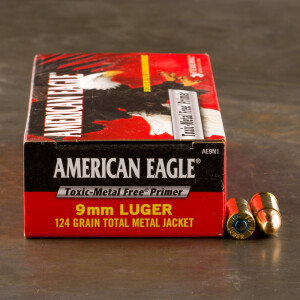 50rds - 9mm Federal American Eagle IRT 124gr. TMJ Ammo