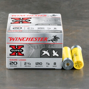 250rds - 20 Gauge Winchester Super-X Game Load 2 3/4" 7/8oz. #8 Shot Ammo