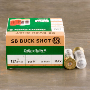 25rds - 12 Gauge Sellier and Bellot 2 3/4" 9 Pellet 00 Buckshot Ammo