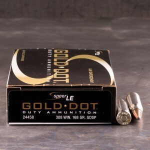 500rds – 308 Win Speer Gold Dot 168gr. Bonded SP Ammo