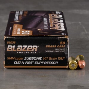500rds – 9mm Blazer Brass Clean-Fire Suppressor 147gr. TMJ FN Ammo