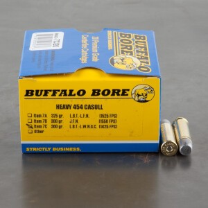 20rds - 454 Casull Heavy Buffalo Bore 360gr. LBT LFN Ammo