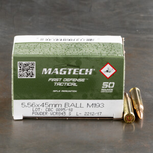 50rds – 5.56x45 Magtech 55gr. FMJ M193 Ammo