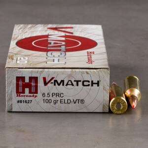 20rds – 6.5 PRC Hornady V-Match 100gr. ELD-VT Ammo