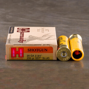 5rds - 20 Gauge Hornady 250gr. SST Sabot Slug Ammo 5rds - 20 Gauge Hornady 250gr. SST Sabot Slug Ammo