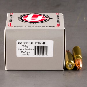 20rds – 458 SOCOM Underwood 302gr. Xtreme Penetrator Ammo