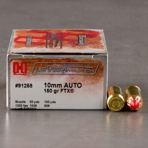 20rds – 10mm Hornady LEVERevolution 150gr. FTX Ammo