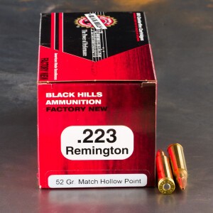 50rds – 223 Rem Black Hills 52gr. Match HP Ammo